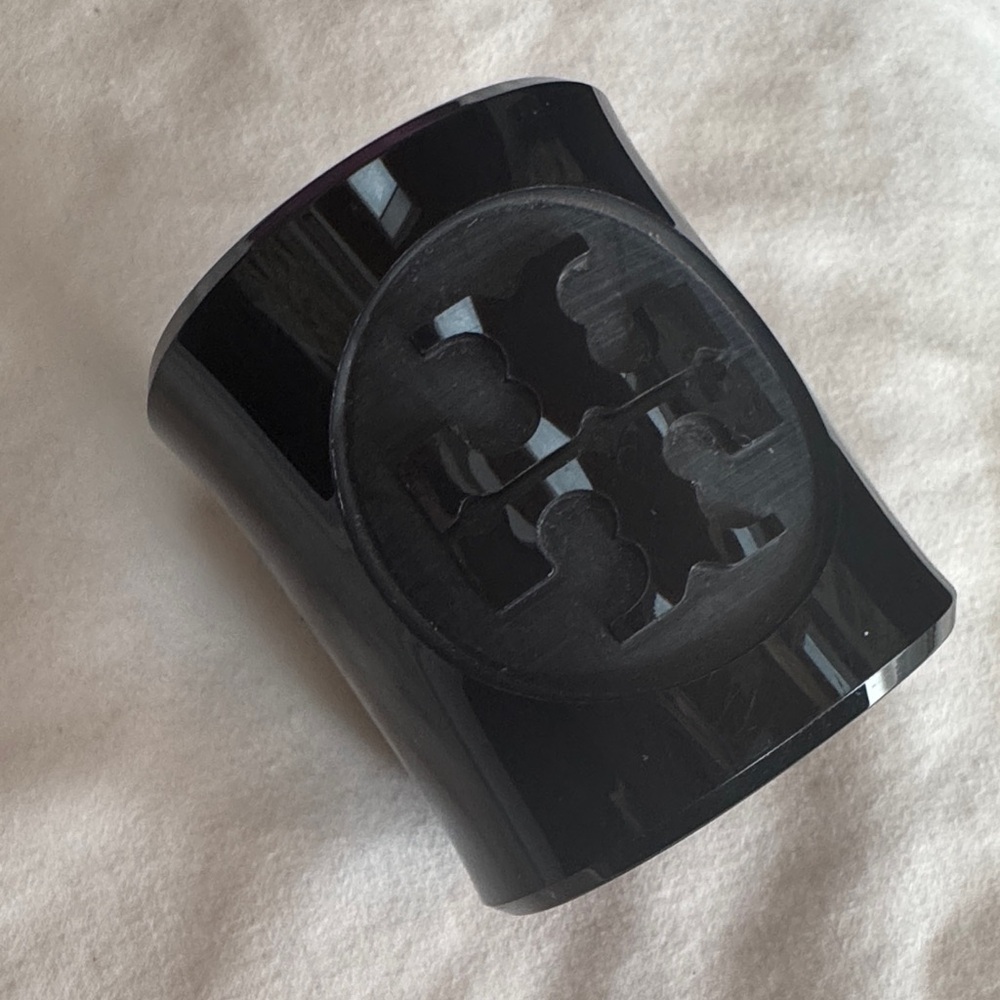 Black Tory Burch Resin Cuff Bracelet